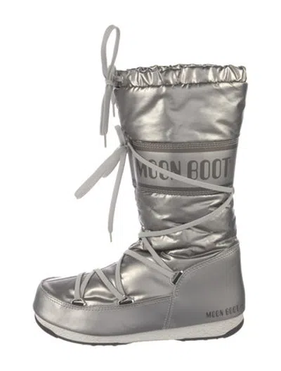 Pre-owned Moon Boot Nylon Snow Boots In Grey/silver