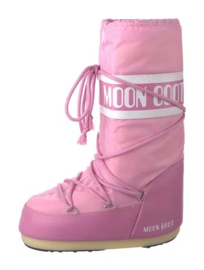 Pre-owned Moon Boot Nylon Snow Boots In Pink