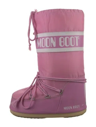 Pre-owned Moon Boot Nylon Snow Boots In Pink