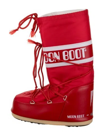 Pre-owned Moon Boot Nylon Snow Boots In Red