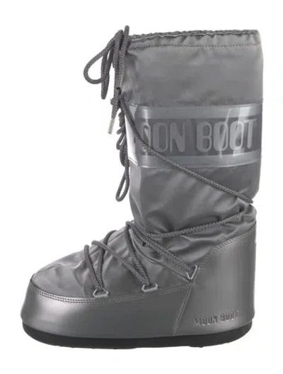 Pre-owned Moon Boot Nylon Snow Boots In Silver