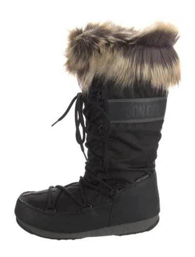 Pre-owned Moon Boot Nylon Snow Boots W/ Tags In Black