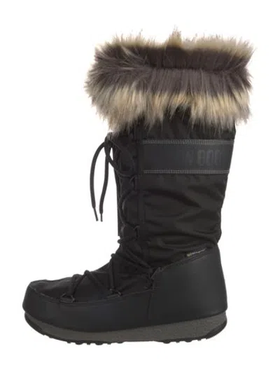 Pre-owned Moon Boot Nylon Snow Boots W/ Tags In Black