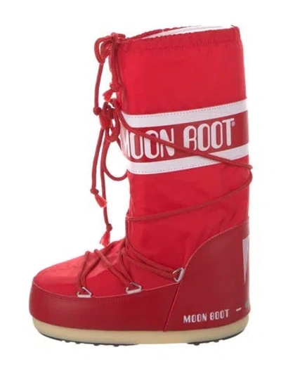 Pre-owned Moon Boot Nylon Snow Boots W/ Tags In Red