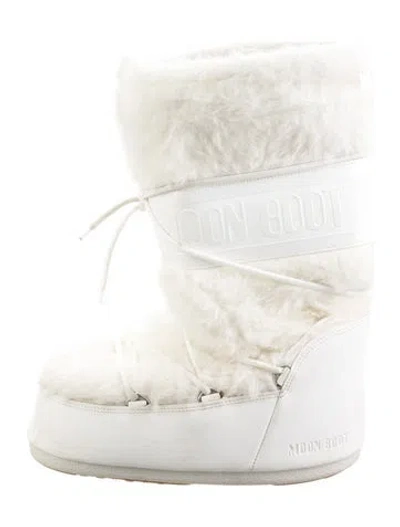 Pre-owned Moon Boot Nylon Snow Boots In White