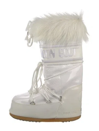 Pre-owned Moon Boot Nylon Snow Boots In White