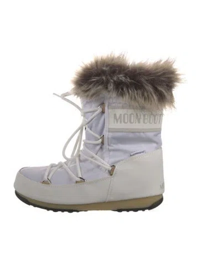 Pre-owned Moon Boot Nylon Snow Boots In White