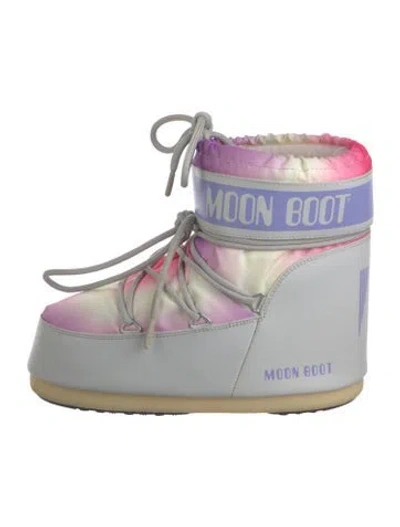 Pre-owned Moon Boot Nylon Tie-dye Print Snow Boots In Purple