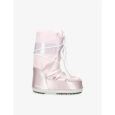 Moon Boot Pale Pink Kid's Icon Pearly Snow Boots Eur 31 / 12.5 Uk In Purple