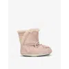 Moon Boot Logo-print Suede Crib Boot In Pale Pink