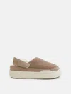 Moon Boot Mb Park Clog Slipper-mule In Beige Leather And Fabric In Beige Melange