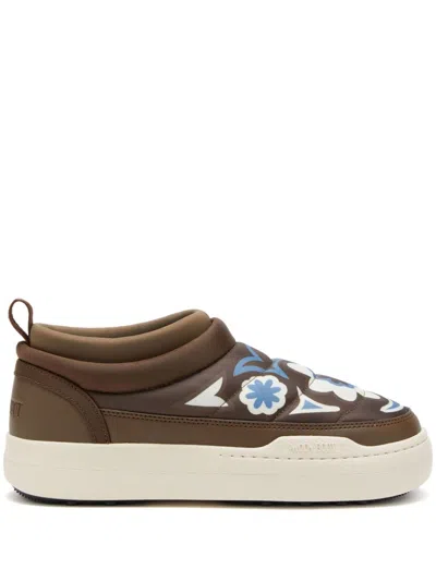 Moon Boot Park Graphic-print Sneakers In Brown