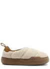 Moon Boot Park Padded Quilted Fleece Mules In Ecru