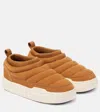 Moon Boot Park Soft Suede Slip-on Shoes In Brown