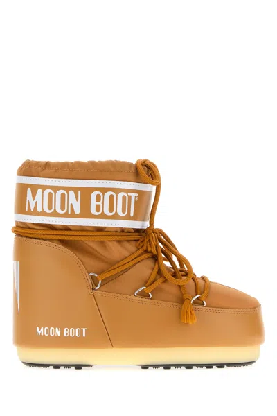 Moon Boot Pastel Orange Nylon Icon Low Ankle Boots In Brown