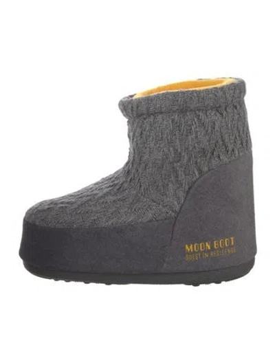 Pre-owned Moon Boot Patterned Snow Boots In Grey