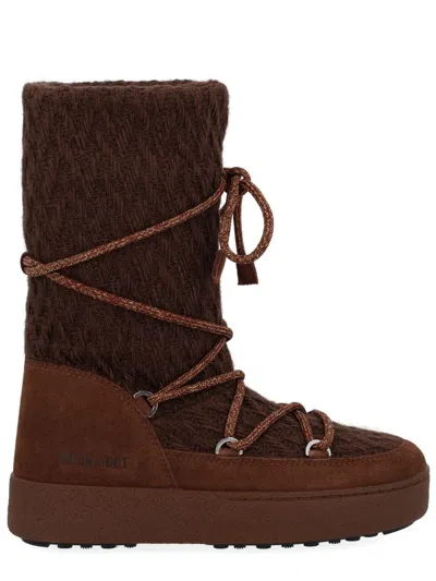 Moon Boot Per Guest In Residence Suede And Wool Boot In Brown
