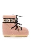 Moon Boot Pink Eco Fur Icon Low Ankle Boots In Pink