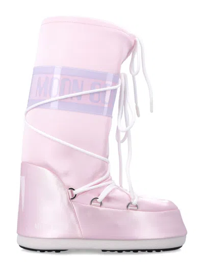 Moon Boot Pink Logo Boots