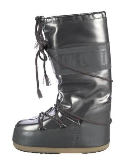 Pre-owned Moon Boot Pvc Snow Boots In Metallic/silver