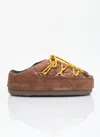 Moon Boot Quilted Lace-up Mules In Brown