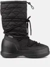 Moon Boot Quilted Lace-up Rain Boots In Black
