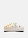 Moon Boot Quilted Platform Slipper In Ecru
