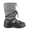 Moon Boot Quilted Rain Boots In Gray