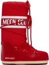 Moon Boot Red Icon Nylon Boots In D001 - Red