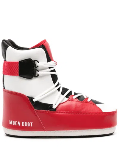 Moon Boot Snowboard Lace-up Sneaker Boots In Red