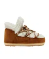 Moon Boot Brown Shearling Panel Ankle Boots In Gray