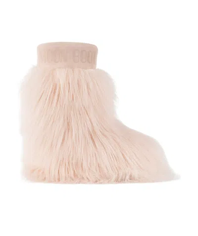 Moon Boot Round Head Middle Boots In Nude