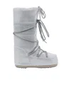 Moon Boot Icon Glitter Knee-high Boots In Silver