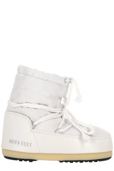 Moon Boot Round Toe Lace In White