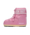 Moon Boot Round Toe Short Boots In Pink