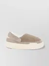 Moon Boot Round Toe Suede Detailing Slippers