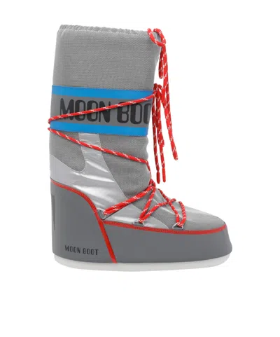 Moon Boot Round-toed Ankle Boots In Gray