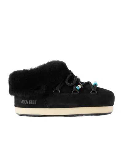 Moon Boot Round-toe Ankle Boots In Black
