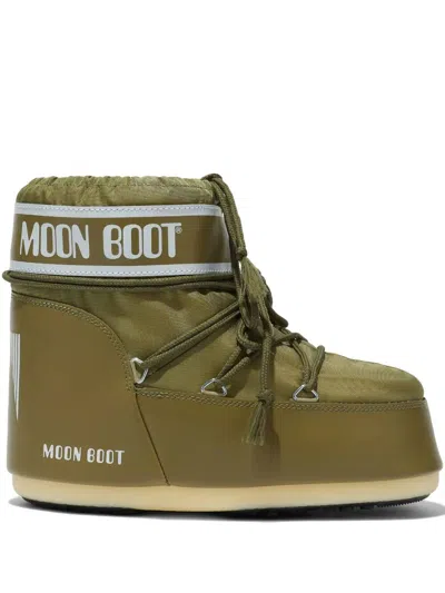 MOON BOOT MOON BOOT SAGE GREEN NYLON ICON LOW ANKLE BOOTS
