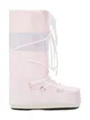 Moon Boot Satin Lace-up Boots In Pink