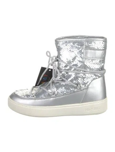 Pre-owned Moon Boot Sequins Patterned Lace-up Boots