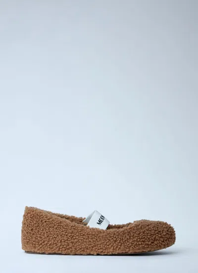 Moon Boot Shearling Ballerina Flats In Multi