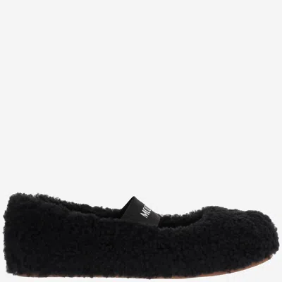 Moon Boot Mb Shearling Ballet Flats In Black Shearling