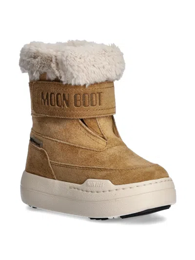 Moon Boot Shearling Boots In Brown