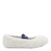 Moon Boot Shearling Ballet Flats In White