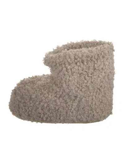Pre-owned Moon Boot Shearling Lace-up Boots In Neutral