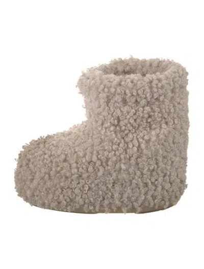 Pre-owned Moon Boot Shearling Lace-up Boots In Neutral