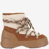 Moon Boot 'luna' Ankle Boots Metal Eyelets In Whisky/off White