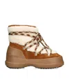 Moon Boot Luna Low Shearling And Suede Snow Boots In Beige