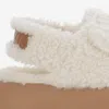 Moon Boot Platform Sandals Double Straps Shearling Upper In White